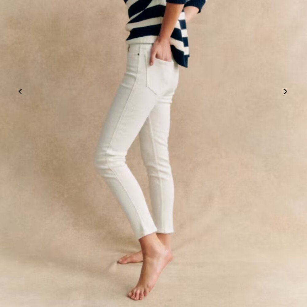 Sézane Slim Parfait Jeans in Ecru